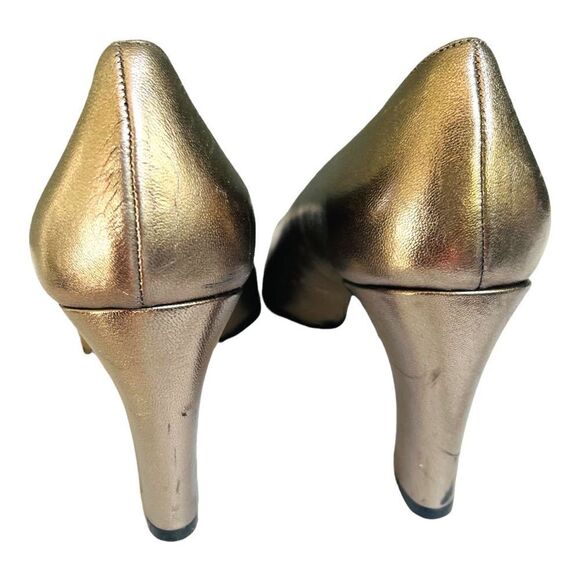 Vintage Bally Metallic Silver Pumps Heels Size 37/38 5.5 - Picture 3 of 7